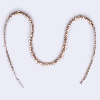gold plated oval design pearl drop kamarband for women 3