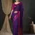 Purple silk blend soft saree with contrast blouse