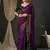 Wine silk blend soft saree with contrast blouse
