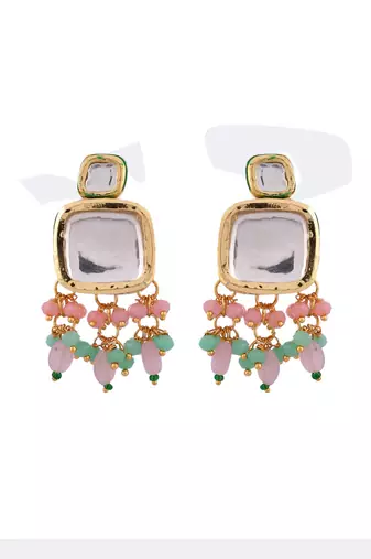 Pearl kundan choker necklace set with earrings