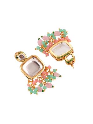 Pearl kundan choker necklace set with earrings 5