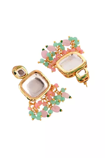 Pearl kundan choker necklace set with earrings