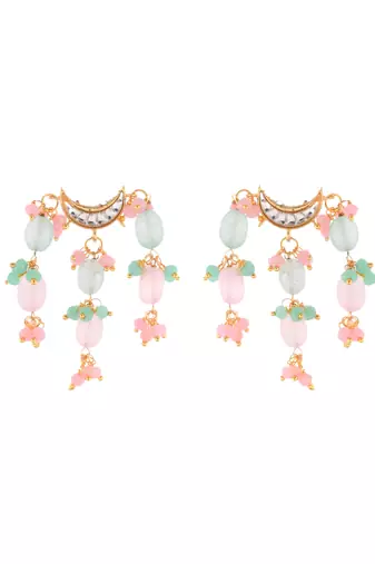 Pearl kundan necklace set with earrings