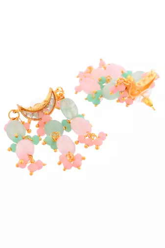 Pearl kundan necklace set with earrings