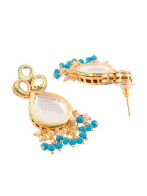 Pearl beaded kundan necklace set with earrings 4