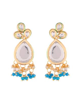 Pearl beaded kundan necklace set with earrings 5
