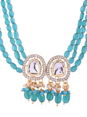 Crystal & gold plated necklace set with earrings 2