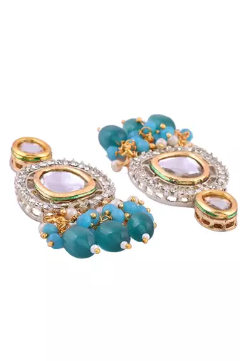 Crystal & gold plated necklace set with earrings
