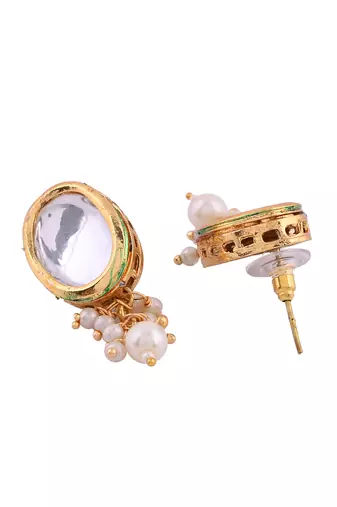 "pearl & crystal teardrop necklace set with dual-strand