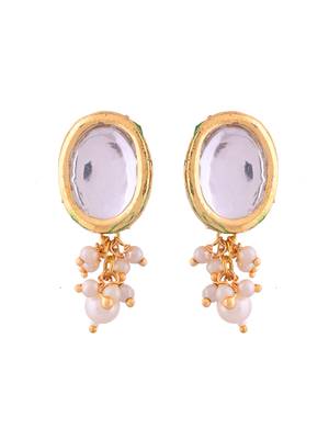 "pearl & crystal teardrop necklace set with dual-strand 5
