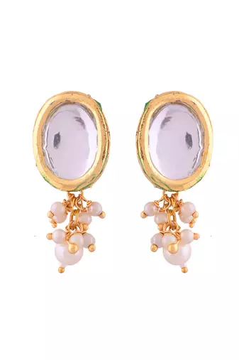 "pearl & crystal teardrop necklace set with dual-strand