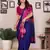 Blue silk blend heavy border fancy latest collection saree