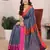 Grey silk blend heavy border fancy latest collection saree