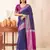 Blue checks design silk blend saree with blouse piece