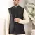 Black silk embroidered nehru jacket for mens