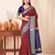 Maroon checks design silk blend saree with blouse piece