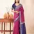 Pink checks design silk blend saree with blouse piece