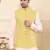 Yellow silk embroidered nehru jacket for mens