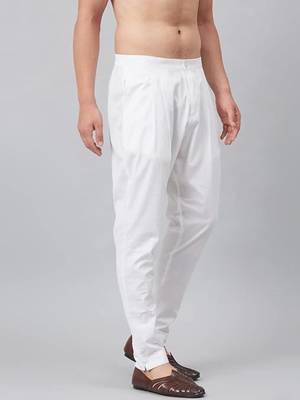 White silk embroidered pyjamas for mens 1