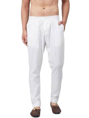 White silk embroidered pyjamas for mens 2