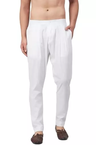 White silk embroidered pyjamas for mens