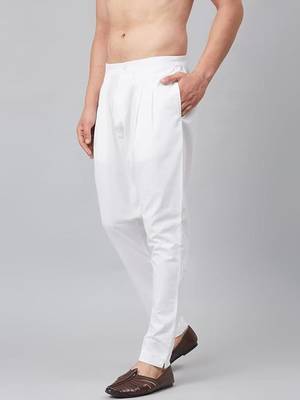 White silk embroidered pyjamas for mens 3