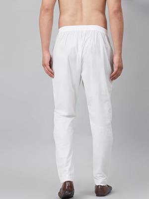 White silk embroidered pyjamas for mens 5