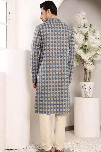 Multicolor cotton embroidered kurta pajama for mens