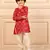 Boys digital patola print ethnic kurta with white pant (set of 2)