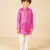 Boys pink digital printed kurta with white pant (set of 2)