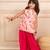 Girls moonga floral digtal printed sleeveless top with pink  sharara (set of 2)