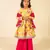 Girls yellow anarkali top and palazzo with dupatta (set of 3)