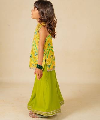 Girls yellow top and green palazzo (set of 2) 2