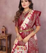 Maroon Color Shibori Work With Soft Satin Saree 