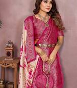 Rani Pink Color Shibori Work With Soft Satin Saree 
