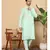 Green viscose embroidered kurta pajama for mens