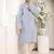Blue cotton embroidered kurta pajama for mens