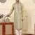 Green viscose embroidered kurta pajama for mens