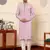 Pink cotton embroidered kurta pajama for mens