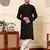 Black viscose embroidered kurta pajama for mens