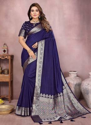 Navy Blue Color Designer Paithani Silk Saree 2