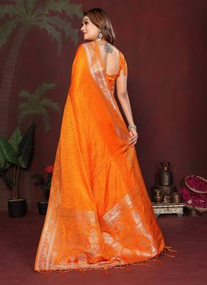 Orange Color Designer Paithani Silk Saree 4