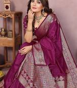 Dark Magenta Color Designer Paithani Silk Saree