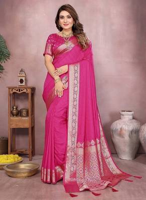 Rani Pink Color Designer Paithani Silk Saree 2