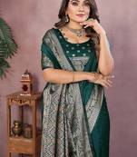 Teal Blue Color Designer Paithani Silk Saree