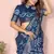 Navy Blue Color Indian Wedding Bandhej Silk Saree 