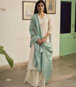 Ivory tissue plain kurta sets