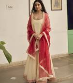 Off-white tissue plain kurta sets