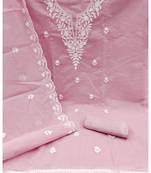 embroidered chanderi cotton salwar kameez dress material