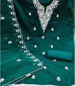 embroidered chanderi cotton salwar kameez dress material